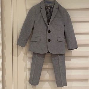 Boys grey/ blue appaman linen suit